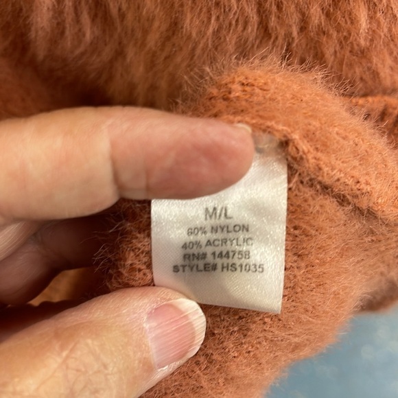 OTT women’s sweater M/L‎ eyelash texture, dusty, pink, long sleeve bell cuff . - Picture 3 of 15